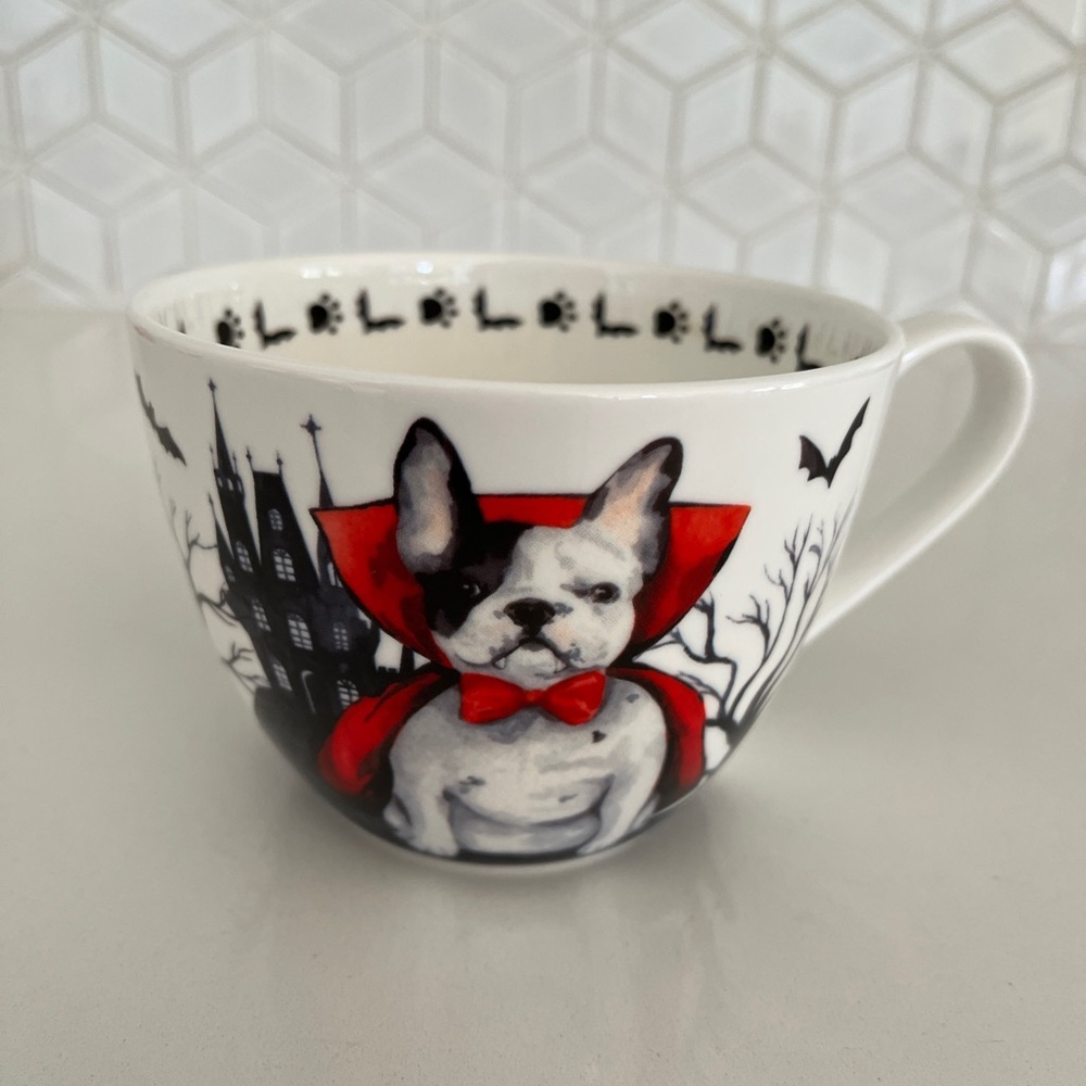 PORTOBELLO BY DESIGN Count Dogula French Bulldog Mug 16 oz Halloween Coffee Tea